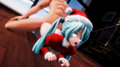  Vocaloid Xmas Miku Buttjob FlatIron