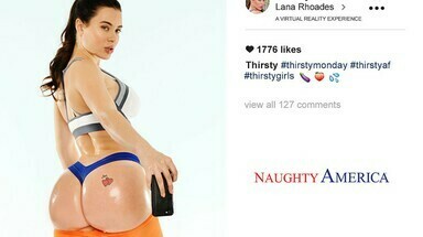Naughty America VR Lana Rhoades fucking in the gym with her blue eyes vr porn