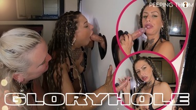  Ebony and Peggy Glory Hole part 1