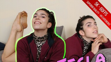  Barefoot Tecla spreads her sexy toes apart widely