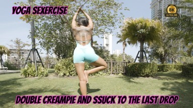  Yoga sexercise double creampie and ssuck to the last drop