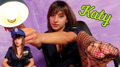  Sexy Cop Katia Casadei Shows Off her Fishnet-Clad Feet