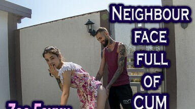  Helping my Neighbour with a Face Full of Cum